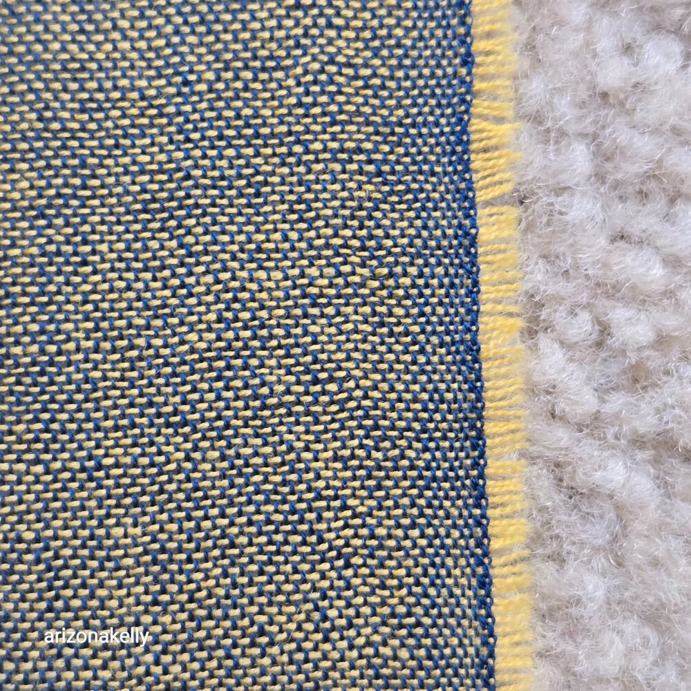 100% Wool Lightweight Checked Scarf Blue White Yellow Made in Scotland - Picture 11 of 12